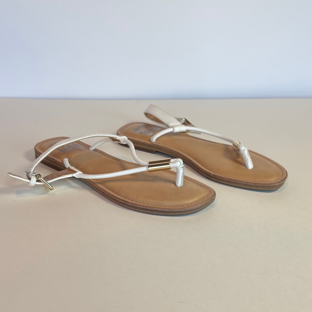 DV Dolce Vita White Flat Sandals Womens Jache Size 7
